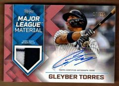 Gleyber Torres [Red] #MLMA-GT Baseball Cards 2022 Topps Major League Material Autographs Prices