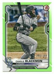 Charlie Blackmon [Neon Green] #4 Baseball Cards 2021 Bowman Prices