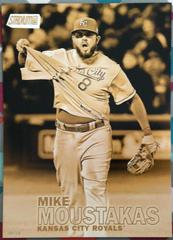 Mike Moustakas [Grabbing Jersey 5x7 Gold] #120 Baseball Cards 2016 Stadium Club Prices