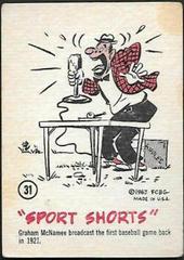 Graham Mcnamee Baseball Cards 1963 Gad Fun Cards Prices