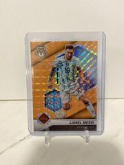 Lionel Messi [Orange Fluorescent] Soccer Cards 2021 Panini Mosaic Road to FIFA World Cup Prices
