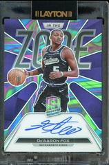De'Aaron Fox [Marble] Basketball Cards 2021 Panini Spectra In The Zone Autographs Prices