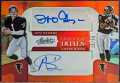 Jeff George, Andre Rison [Orange] #HD-ATL Football Cards 2022 Panini Absolute Historical Duals Prices