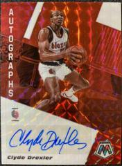 Clyde Drexler [Choice Fusion Red] Basketball Cards 2019 Panini Mosaic Autographs Prices