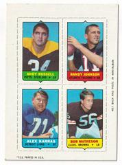 Andy Russell, Randy Johnson, Alex Karras, Bob Matheson Football Cards 1969 Topps Four in One Prices