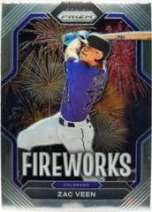 Zac Veen Baseball Cards 2023 Panini Prizm Fireworks Prices