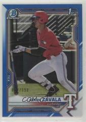 Aaron Zavala [Blue Refractor] Baseball Cards 2021 Bowman Draft Chrome Prices
