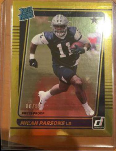 2021 Donruss #331 Micah Parsons popular Rated Rookie RC Press Proof Premium PSA 10