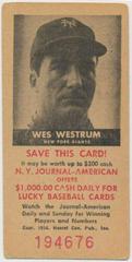 Wes Westrum Baseball Cards 1954 NY Journal American Prices