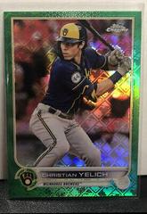 Christian Yelich [Green] #106 Baseball Cards 2022 Topps Chrome Logofractor Prices