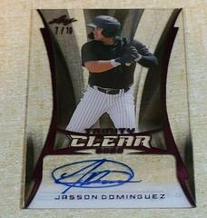 Jasson Dominguez [Purple] #CA-JD1 Baseball Cards 2020 Leaf Trinity Clear Autographs Prices