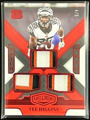 Tee Higgins [Red] #PT-TH Football Cards 2023 Panini Plates and Patches Patch Trio Prices