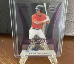 Evan Carter [Purple] #CA-EC2 Baseball Cards 2020 Leaf Trinity Clear Autographs Prices