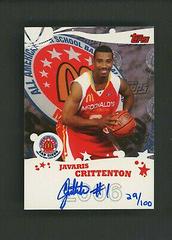 Javaris Crittenton #B3 Basketball Cards 2006 Topps McDonald's All American Prices