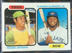 Reggie Jackson, Vladimir Guerrero Jr. #TAN-JG Baseball Cards 2022 Topps Heritage Then and Now Prices