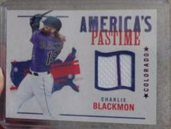 Charlie Blackmon [Red] Baseball Cards 2022 Panini Chronicles America's Pastime Swatches Prices