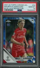 Maurits Kjaergaard [Blue Lava Refractor] Soccer Cards 2021 Topps Chrome UEFA Champions League Prices