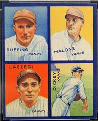 Dickey, Lazzeri, Malone, Ruffing #2D Baseball Cards 1935 Goudey 4 in 1 Prices