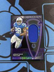 Jonathan Taylor [Purple Electric Etch] Football Cards 2023 Panini Obsidian Sharpened Swatch Prices