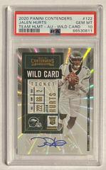 Jalen Hurts [Team Helmet Autograph Wild Card] #122 Football Cards 2020 Panini Contenders Prices