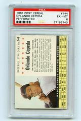 Orlando Cepeda [Perforated] #144 Baseball Cards 1961 Post Cereal Prices