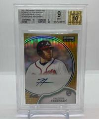 Freddie Freeman [Gold Refractor] Baseball Cards 2011 Bowman Sterling Rookie Autographs Prices