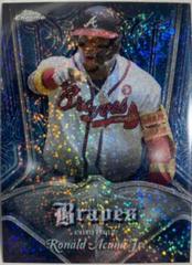 Ronald Acuna Jr. [Champagne Gold Speckle] #P-7 Baseball Cards 2022 Topps Chrome Pinstriped Prices