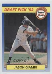 Jason Giambi Baseball Cards 1992 Front Row Draft Picks Prices