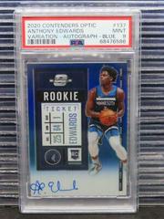 Anthony Edwards [Autograph Blue] #137V Basketball Cards 2020 Panini Contenders Optic Prices