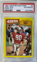 Jerry Rice #K Football Cards 1987 Topps Box Bottoms Hand Cut Prices