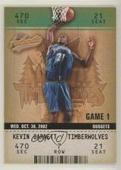 Kevin Garnett #31 Basketball Cards 2002 Fleer Authentix Prices