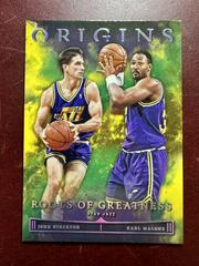 Karl Malone, John Stockton [Gold] #21 Basketball Cards 2022 Panini Origins Roots Of Greatness Prices