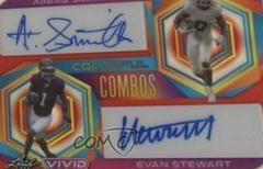 Ainias Smith, Evan Stewart [Prismatic Red] #CC-2 Football Cards 2023 Leaf Vivid Autographs Colorful Combos Prices