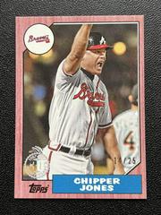 Chipper Jones [Mini Red] #87-136 Baseball Cards 2017 Topps 1987 Prices