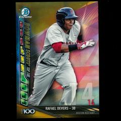 Rafael Devers [Gold Refractor] #BTP-14 Baseball Cards 2017 Bowman Scouts' Top 100 Prices