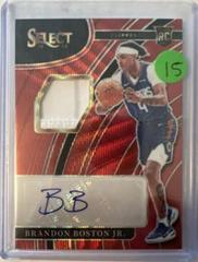 Brandon Boston Jr. [Red Wave] Basketball Cards 2021 Panini Select Rookie Jersey Autographs Prices