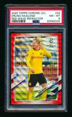 Erling Haaland [Red Wave] Soccer Cards 2020 Topps Chrome UEFA Champions League Prices
