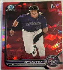 Jordan Beck [Red] #BD-34 Baseball Cards 2022 Bowman Draft Prices