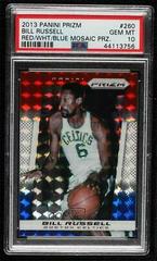 Bill Russell [Red White and Blue Mosaic Prizm] Basketball Cards 2013 Panini Prizm Prices