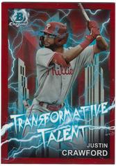 Justin Crawford [Red] Baseball Cards 2023 Bowman Draft Transformative Talent Prices