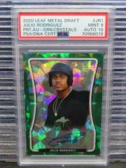 Julio Rodriguez [Green Crystal] #BA-JR1 Baseball Cards 2020 Leaf Metal Draft Autographs Prices