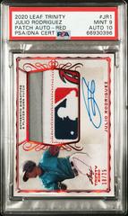 Julio Rodriguez [Red] #PA-JR1 Baseball Cards 2020 Leaf Trinity Patch Autographs Prices