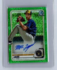 Max Lazar [Green Refractor] Baseball Cards 2020 Bowman Chrome Mega Box Mojo Autographs Prices