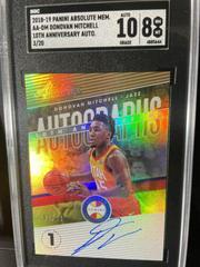 Donovan Mitchell [10th Anniversary] Basketball Cards 2018 Panini Absolute Memorabilia Prices