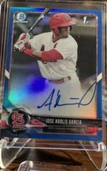Jose Adolis Garcia [Blue Refractor] #CPA-BW Baseball Cards 2018 Bowman Chrome Prospects Autographs Prices
