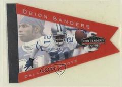Deion Sanders [Red] Football Cards 1998 Playoff Contenders Pennants Prices