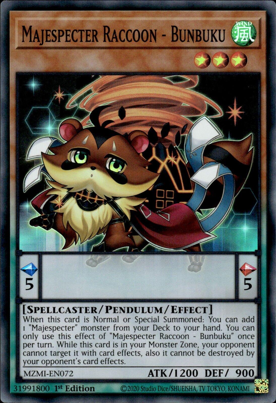 Majespecter Raccoon - Bunbuku MZMI-EN072 YuGiOh Maze of Millennia