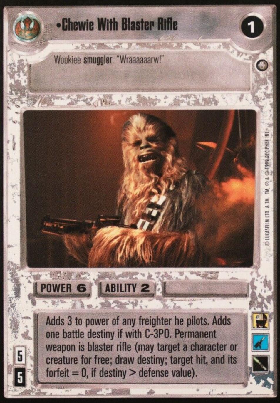 Chewie With Blaster Rifle Star Wars CCG Enhanced Cloud City