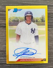 Jasson Dominguez [Gold Refractor] #JDO Baseball Cards 2020 Bowman Heritage Chrome Autographs Prices