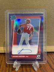 Adonis Medina [Purple] #RRS-AM Baseball Cards 2021 Panini Donruss Optic Rated Rookie Signatures Prices